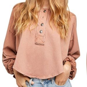 Free People melodi henley long sleeve shirt